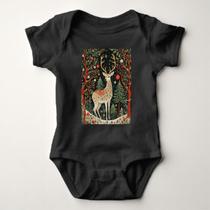 Midnight Forest Christmas Deer Baby Strampler