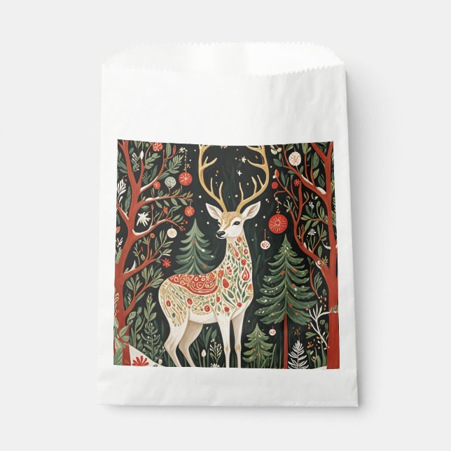 Midnight Forest Christmas Deer Geschenktütchen (Vorderseite)