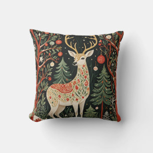 Midnight Forest Christmas Deer Kissen