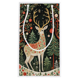 Midnight Forest Christmas Deer Kleine Geschenktüte