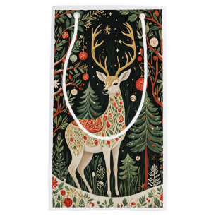 Midnight Forest Christmas Deer Kleine Geschenktüte