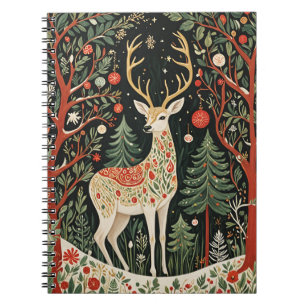 Midnight Forest Christmas Deer Notizblock