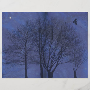 Midnight Forest Dark Journal Page