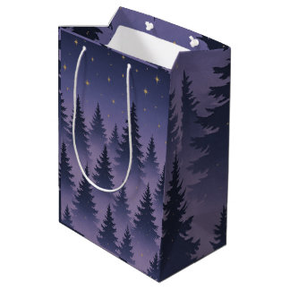 Midnight-Forest-Geschenktasche – Sternennacht-Kief Mittlere Geschenktüte