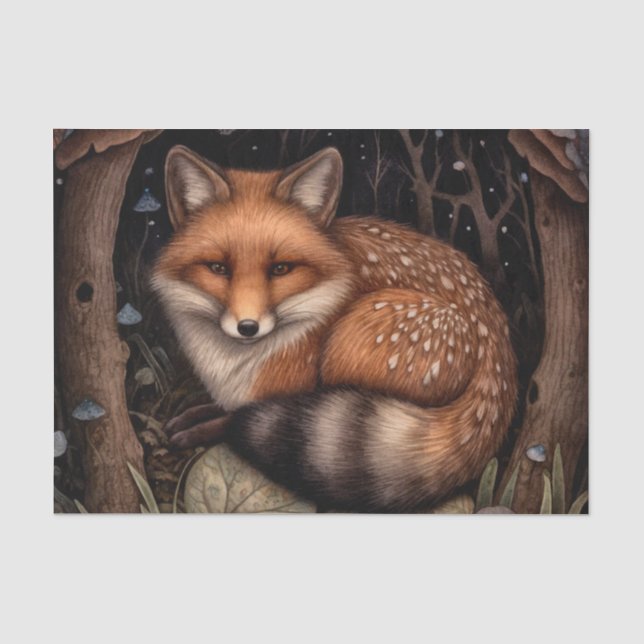 Midnight Fox Seidenpapier (Vorderseite)