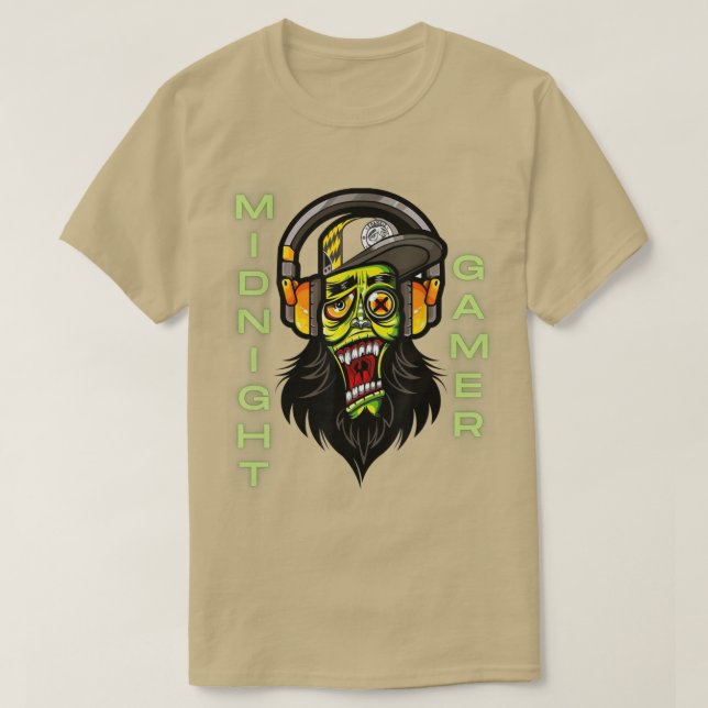 MIDNIGHT GAMER, VIDEO GAMER, VIDEO PLAYER, GAMER T-Shirt (Design vorne)