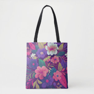 Midnight Garden Jewel Florale Einkaufstasche