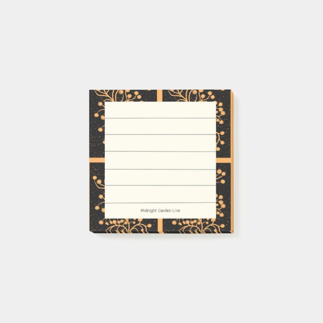 Midnight Garden Line Golden Amber Post-it Klebezettel (Vorderseite)