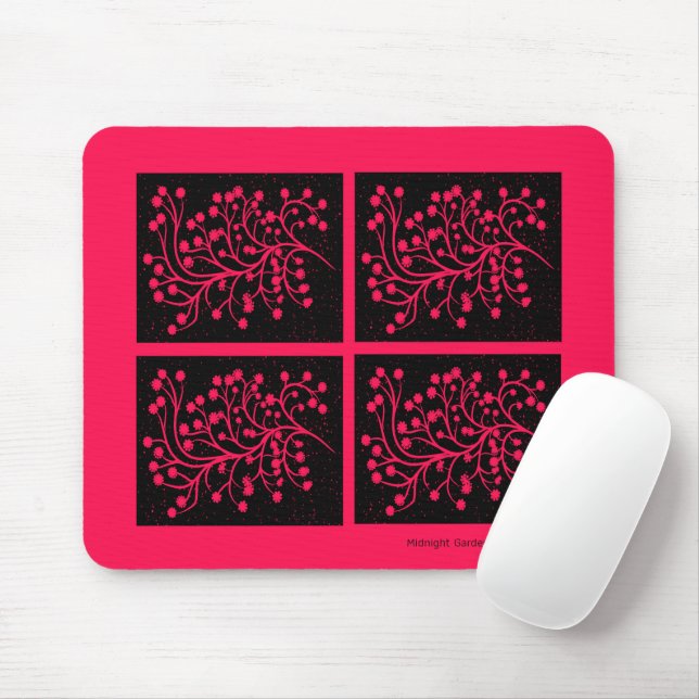 Midnight Garden Line Himbeerblüte Mousepad (Mit Mouse)