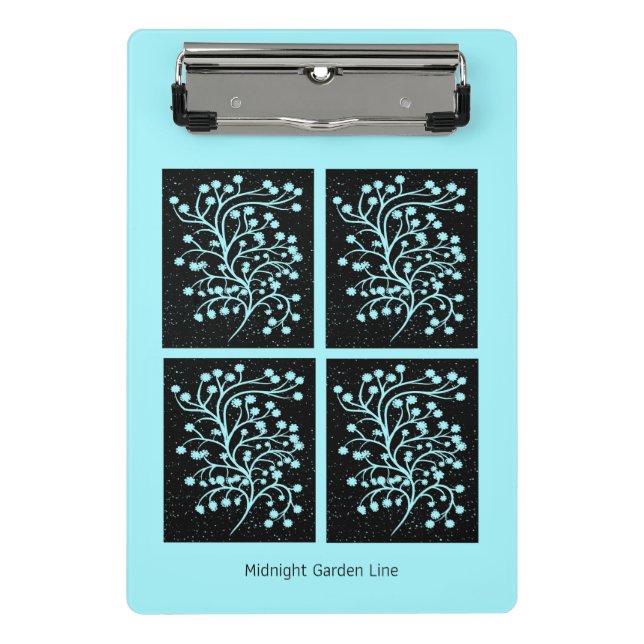 Midnight Garden Line Türkisnebel Mini Klemmbrett (Vorderseite)
