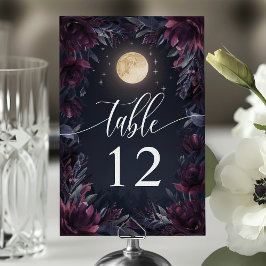 Midnight Garden Moon Wedding Tischnummer