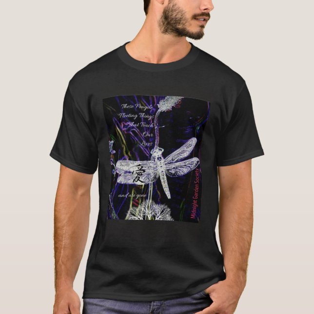 Midnight Garden Society Dragonfly Wildflowers Natu T-Shirt (Vorderseite)