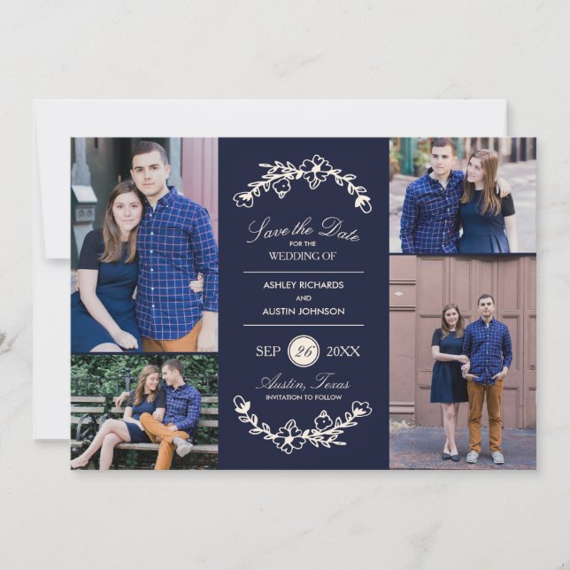 Midnight Garden Wedding Save the Date (Vorderseite)
