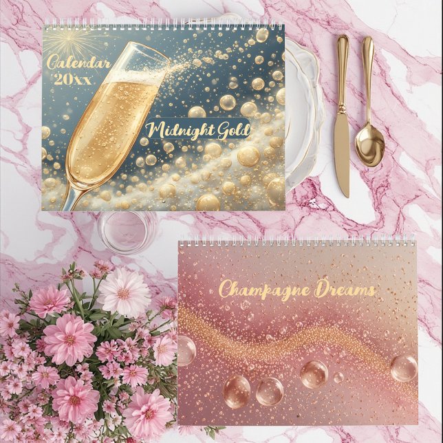 Midnight Gold Champagne Dreams Funky Quotes Modern Kalender (Midnight Gold Champagne Dreams Funky Quotes Modern Calendar)