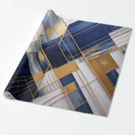 Midnight Gold Linien – Elegant , Modern & Geometri Geschenkpapier
