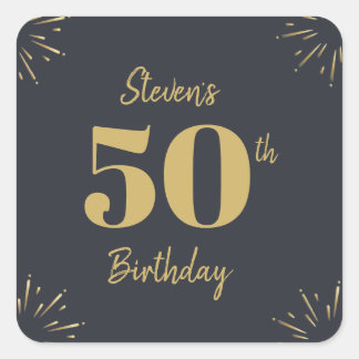 Midnight Gold Milestone Quadratischer Aufkleber