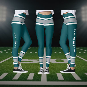 Midnight Green Silver Team Jersey Liebe Sports Leggings