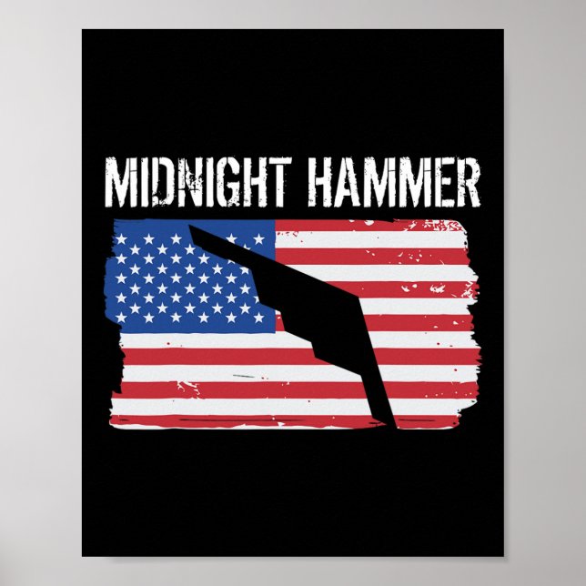 Midnight Hammer B-2 Stealth Jet Operation USA-Flag Poster (Vorne)