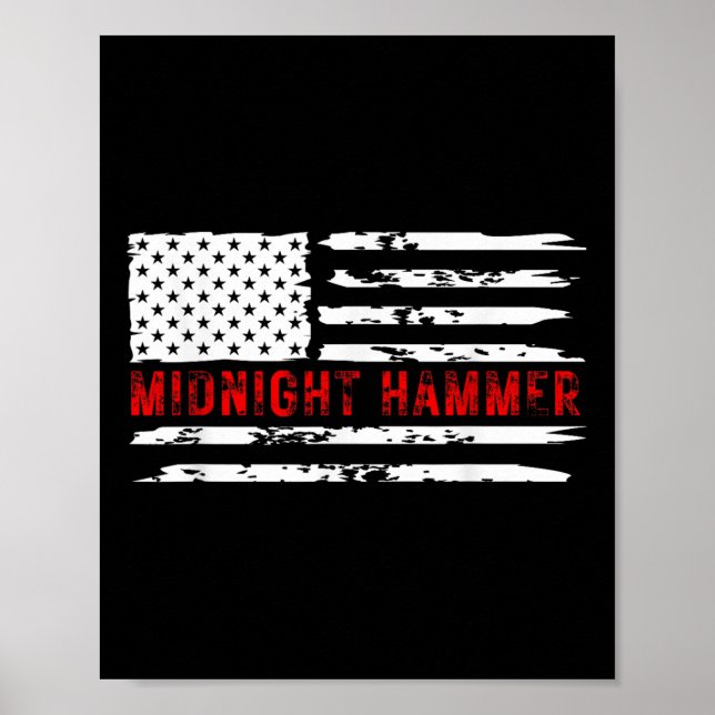 Midnight Hammer B-2 Stealth Jet USA-Flagge  Poster (Vorne)