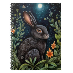 Midnight Hare Spiral Foto Notebook Notizblock