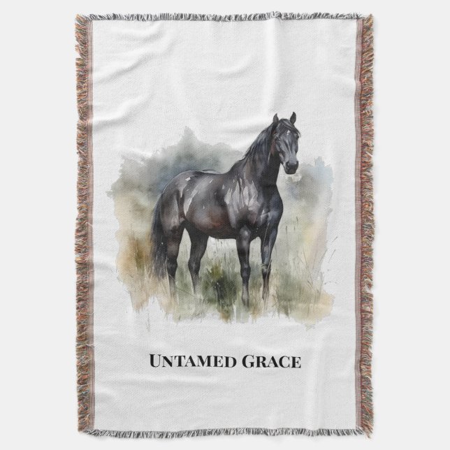 Midnight Horse Ranch Gemütliche Dekoration Decke (Vorderseite Vertikal)