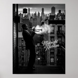 Midnight In Harlem Trompeter Foto Poster