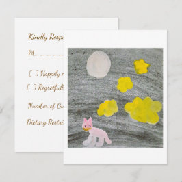 Midnight Kitty Adventure Response Card RSVP Karte