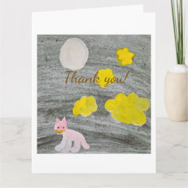 Midnight Kitty Adventure Thank You Card Dankeskarte
