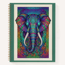 Midnight Lotus Elephant Spirit Zentangle Journal Notizbuch