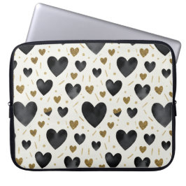 Midnight Luxe Watercolor Hearts Laptopschutzhülle