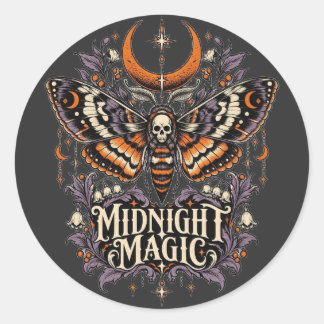 Midnight Magic Totenkopfschwärmer Runder Aufkleber