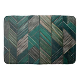 Midnight Malachite: Modern Art Deco Teal  Badematte