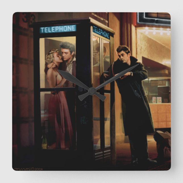 Midnight Matin Quadratische Wanduhr (Vorderseite)