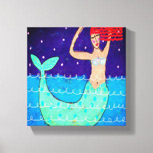 Midnight Mermaid Abstrakte Digitaldrucke Leinwanddruck