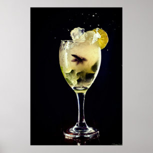 Midnight Mojito Cocktail Kunstposter Poster