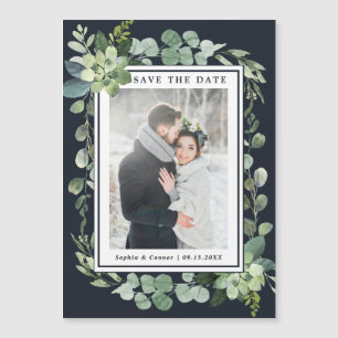 Midnight Navy Blue Succulte Speichern Sie das Datu Magnetkarte