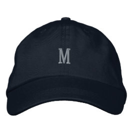 Midnight Navy Monogram-Mütze Elegant M Freizeit St Bestickte Baseballkappe