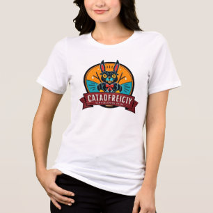 Midnight-Rabbit-Emblem – Retro-Bold-Maskottchen-T- Tri-Blend Shirt