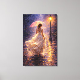 Midnight Rain: Impasto Style Leinwanddruck