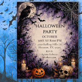 Midnight Raven Halloween-Party  Einladung