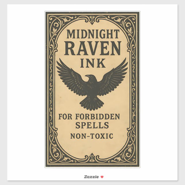 Midnight Raven Ink - Halloween Apothecary Label (Blatt)