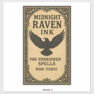 Midnight Raven Tinte - Halloween Apotheke Etikett