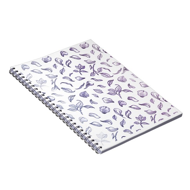 Midnight Rose Petals: Modern Line Art Notebook Notizblock (Rechte Seite)