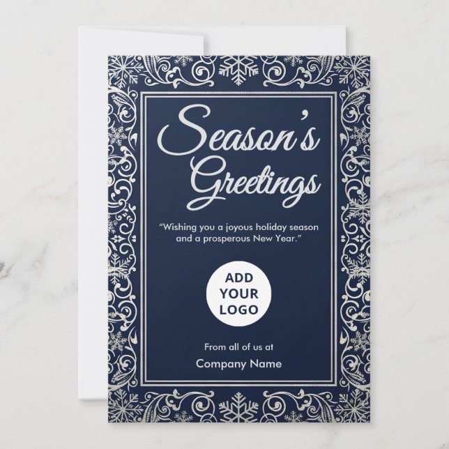 Midnight-Schneeflocke Unternehmens Feiertagskarte (Vorderseite)