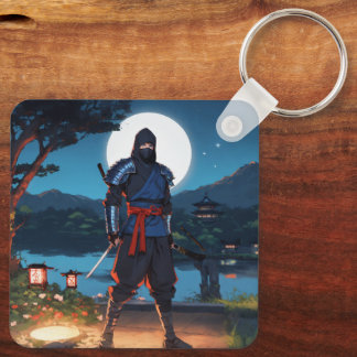 Midnight Shinobi: Mondlicht-Ninja-Silhouette Premi Schlüsselanhänger