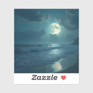 Midnight Shore - Quadratische Vinylfolie Aufkleber