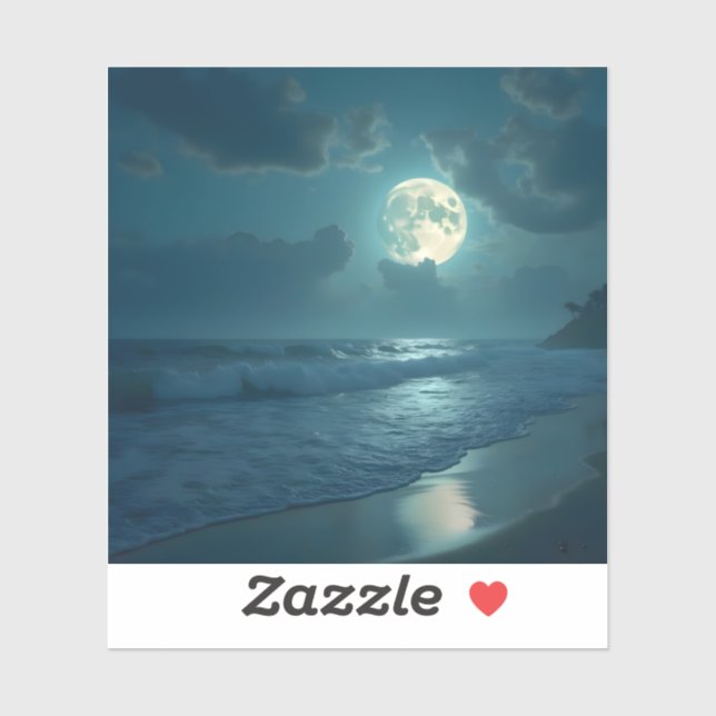 Midnight Shore - Quadratische Vinylfolie Aufkleber (Blatt)