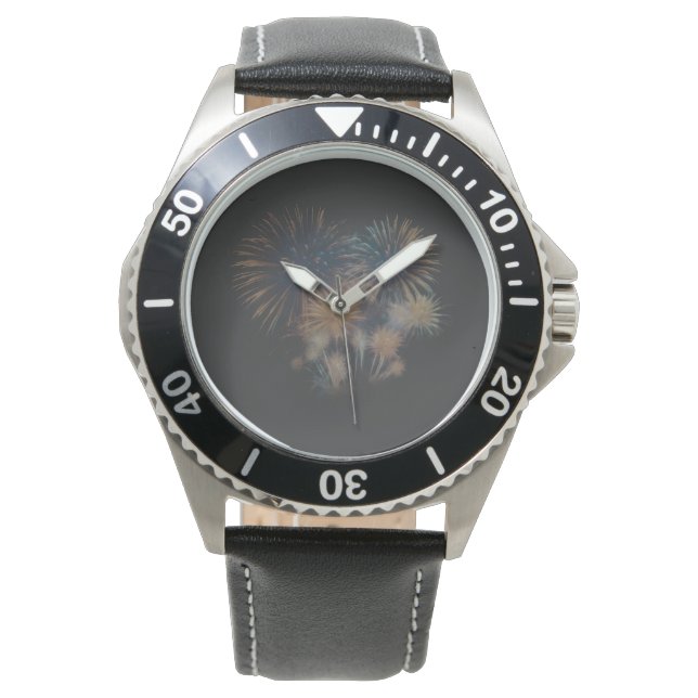 Midnight Spark: 2026 Fireworks Men’s Watch Armbanduhr (Vorderseite)