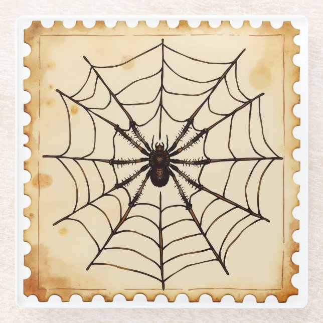 "Midnight Spinner" Halloween Glasuntersetzer (Vorderseite)