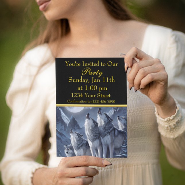 Midnight Summit Wolves Trio Einladung (Von Creator hochgeladen)